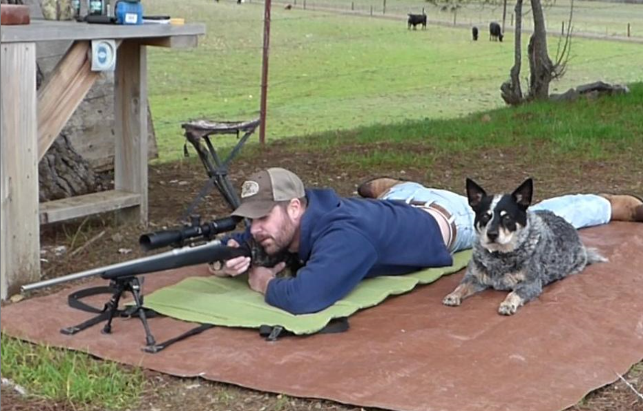 Dave Blackburn & his dog long-range shooting