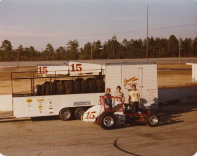 Jim Watson with Lee James and their World of Outlaw 1979 championship Sprint Car